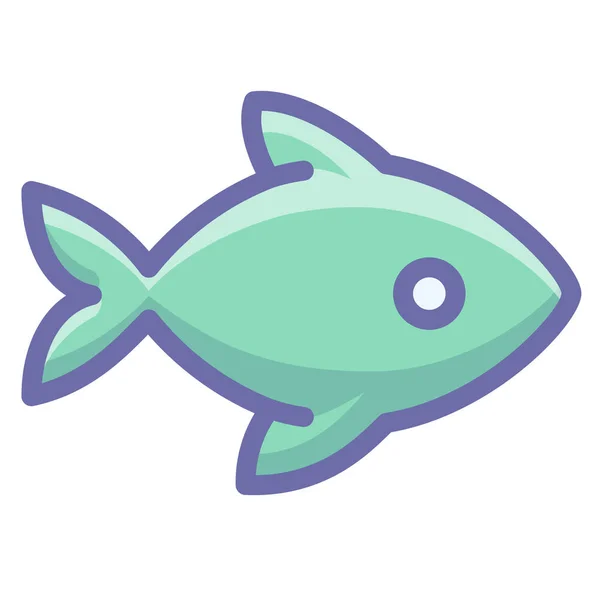 Fish Marine Filled Εικονίδιο Περίγραμμα Στυλ Γεμισμένο Περίγραμμα — Διανυσματικό Αρχείο