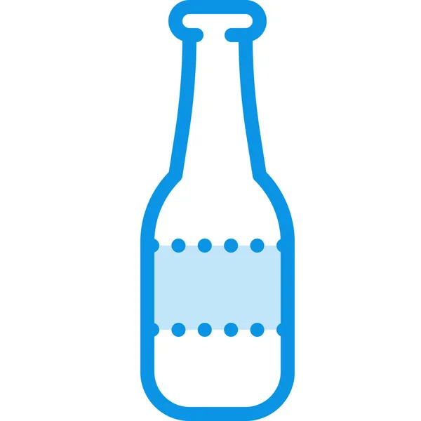 啤酒瓶喝图标的轮廓风格 — 图库矢量图片