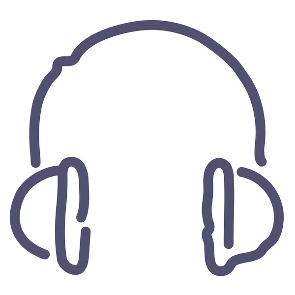 Ikona Zvukových Sluchátek Stylu Osnovy — Stockový vektor