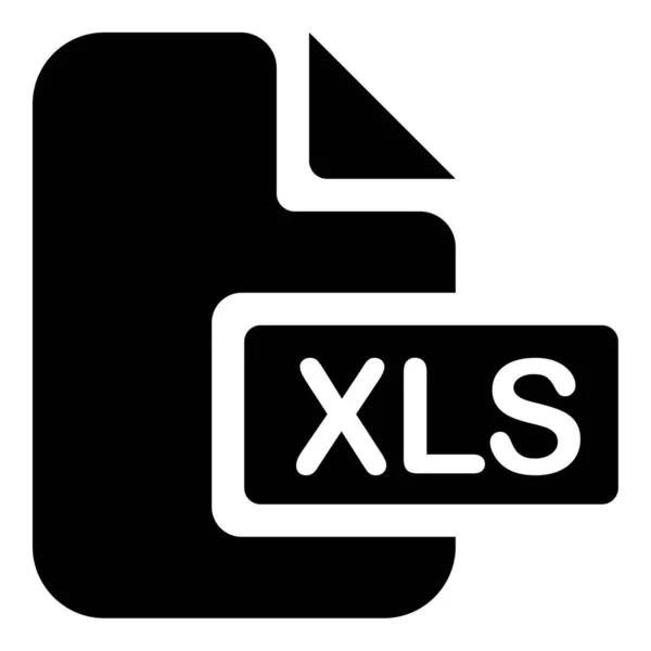 Xls 아이콘 Solid Style — 스톡 벡터