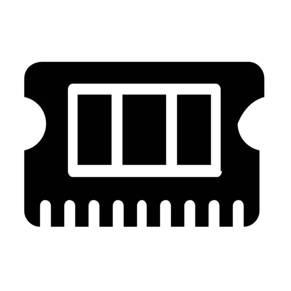 Opslag Microchip Solid Icoon Solid Stijl — Stockvector