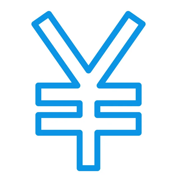 Pénz Yen Körvonalazott Ikon Körvonalazott Stílusban — Stock Vector