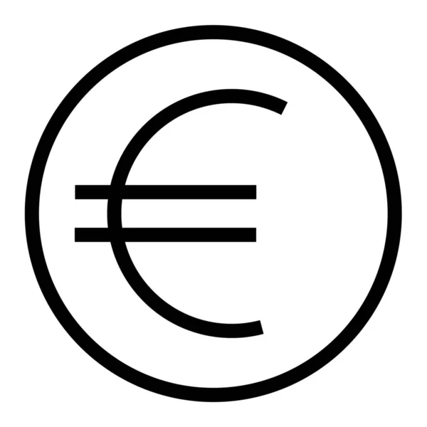 Euro Moneda Icono Del Esquema Estilo Del Esquema — Vector de stock