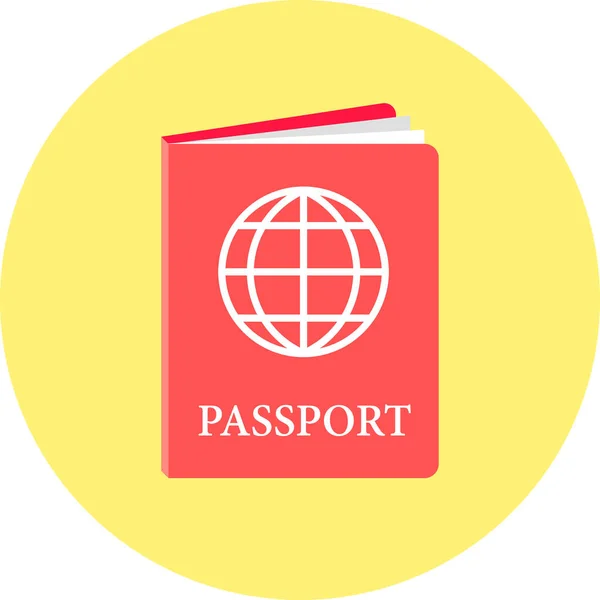 Passaporte Turismo Ícone Passaporte Internacional Estilo Plano — Vetor de Stock