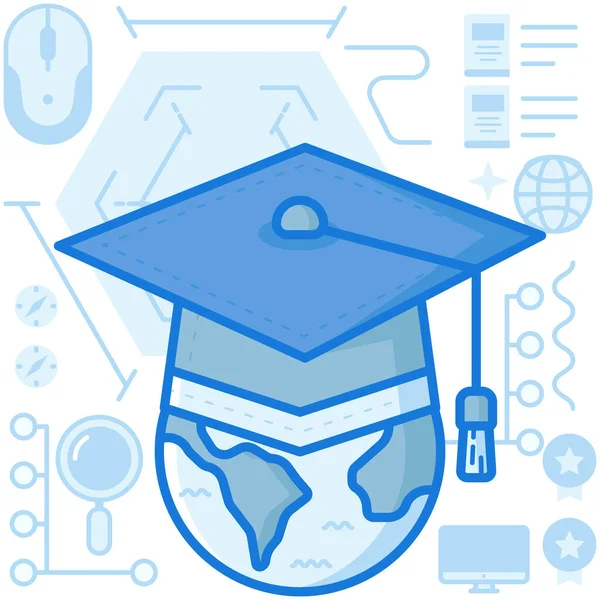 Ikona Absolwentów Studiów Globalnych — Wektor stockowy