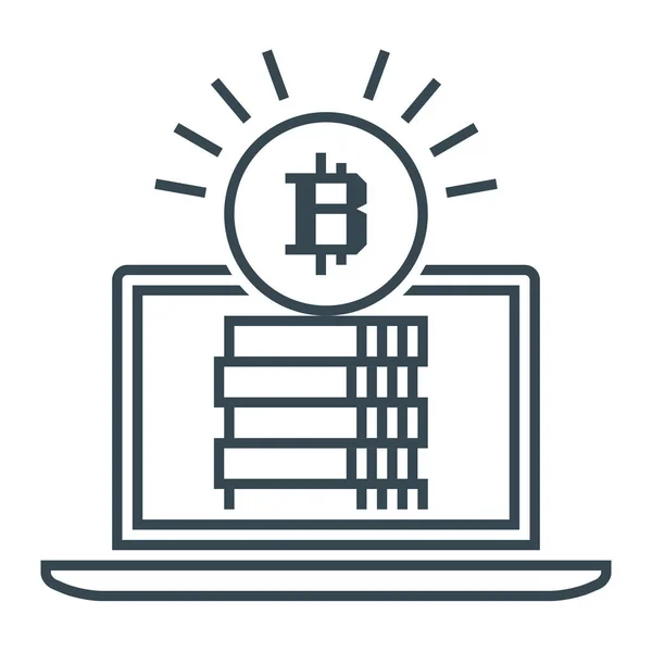 Bitcoin Coins Cryptocurrency Icon Outline Style — Stock Vector