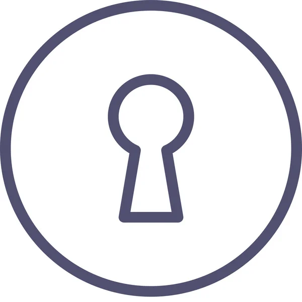 Nyckelhål Lösenord Säker Ikon Konturstil — Stock vektor