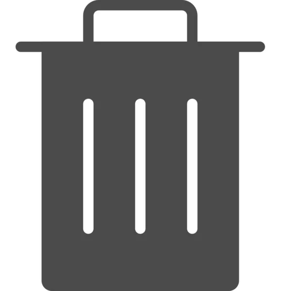 Can Delete Trash Icon Solid Style — Stock Vector