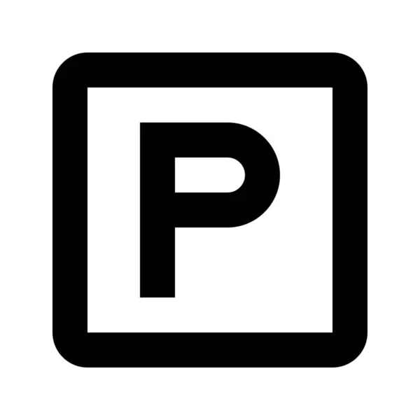 Parkeerplaats Solid Icon Solid Stijl — Stockvector
