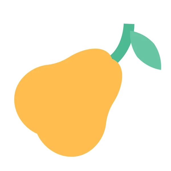 Icône Plate Poire Fruit Dans Style Plat — Image vectorielle