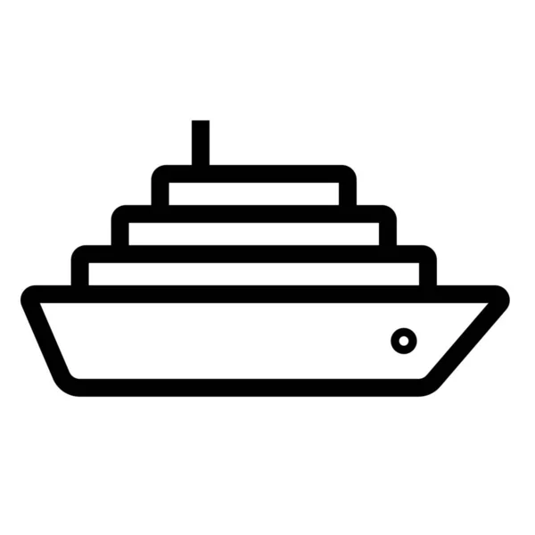 Schip Jacht Outline Icoon Outline Stijl — Stockvector