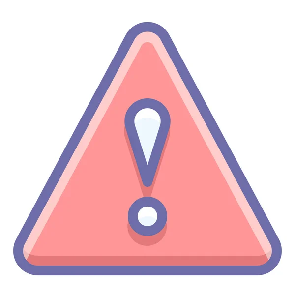 Triangle Warning Alert Icon Filled Outline Style — Stock Vector