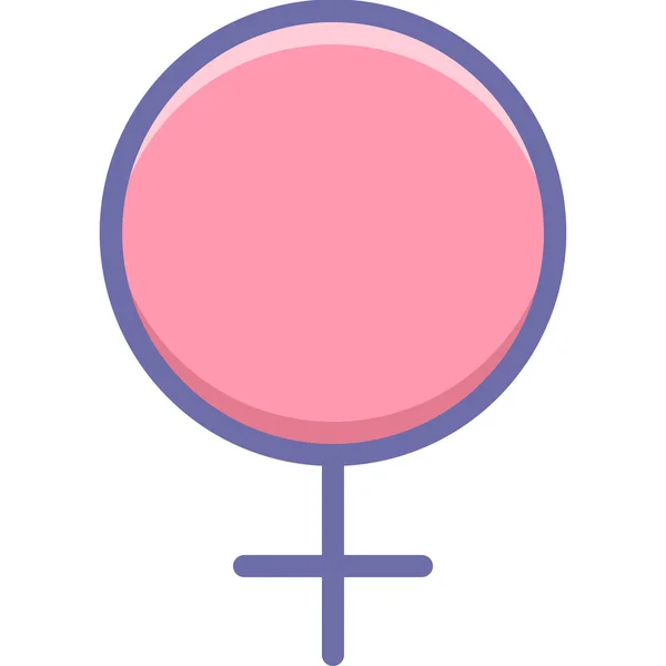 Weibliches Zeichen Gender Symbol Stil Ausgefüllter Umrisse — Stockvektor