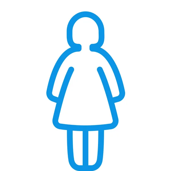 Human Woman Outline Icon Outline Style — 스톡 벡터