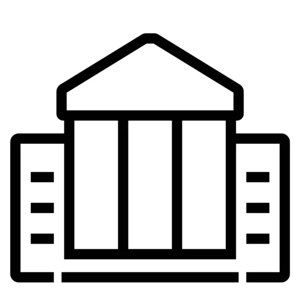 Bibliothek Bank Umrisssymbol Umrissstil — Stockvektor