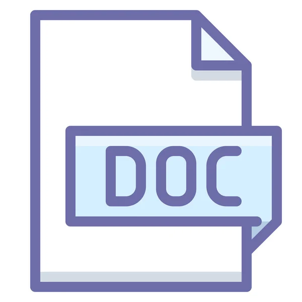 Dosyalar Dizinler Kategorisindeki Doc Dosya Sözcük Simgesi — Stok Vektör