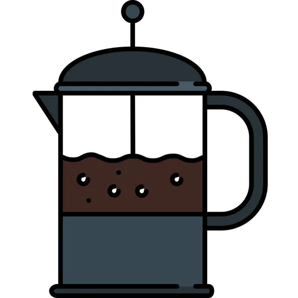 Breakfast Coffee Equipment Icon Filled Outline Style — Stock Vector