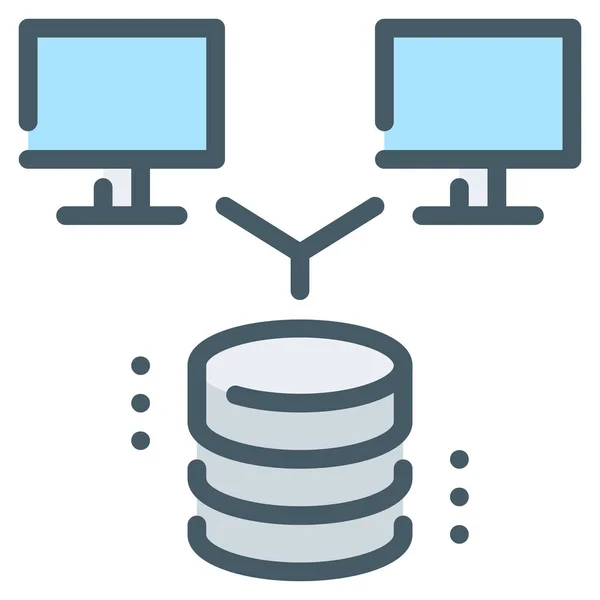 Base Datos Distribuida Base Datos Icono — Vector de stock