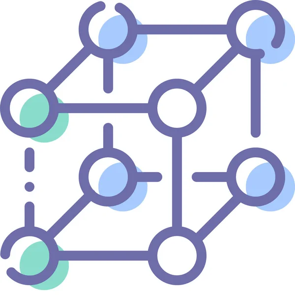 Lattice Molekylära Molekyler Ikon Fylld Kontur Stil — Stock vektor