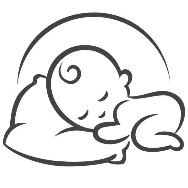 Baby Droom Kussen Pictogram — Stockvector