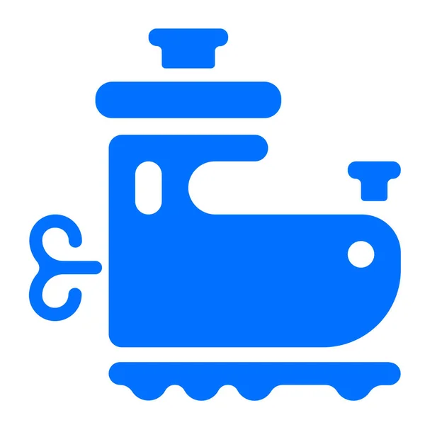 Speelgoed Trein Omhoog Pictogram Solid Stijl — Stockvector