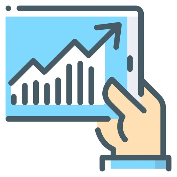Ikona Růstové Ruky Grafu — Stockový vektor
