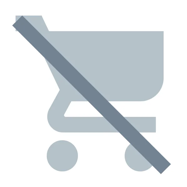 Warenkorb Einkaufen Klares Symbol Flachen Stil — Stockvektor