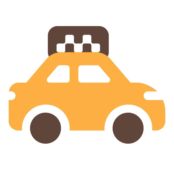 Voiture Taxi Auto Icône Dans Style Solide — Image vectorielle