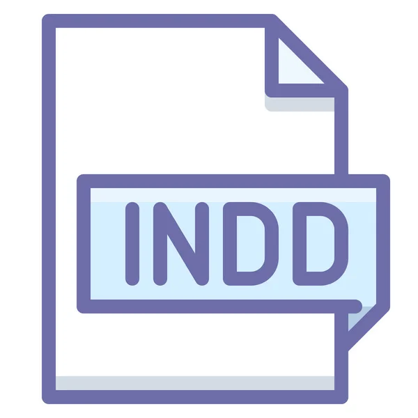 Extension Indd Indesign Icon Filled Outline Style — Stock Vector