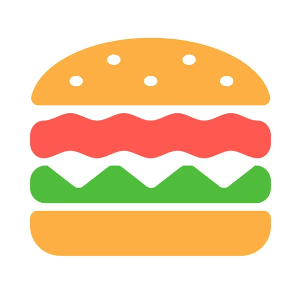 Hambúrguer Café Ícone Fast Food Estilo Sólido — Vetor de Stock