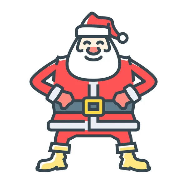 Kerstmis Claus Santa Icoon Gevulde Omtrek Stijl — Stockvector