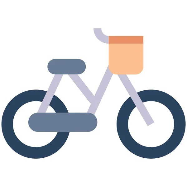 Ícone Bicicleta Cesta Categoria Primavera — Vetor de Stock