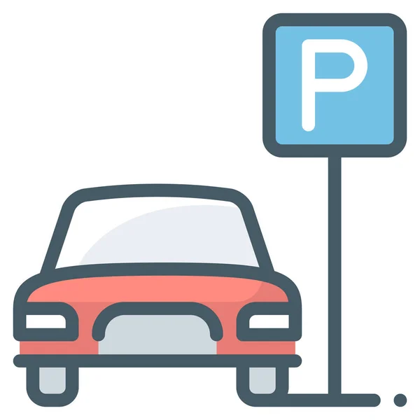 Car Parking Vehicle Icon Architecture Urban Planning Category — Stock Vector