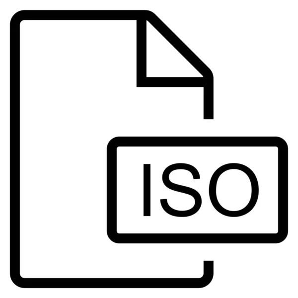 Mime Type Iso Ícone Contorno Estilo Contorno —  Vetores de Stock