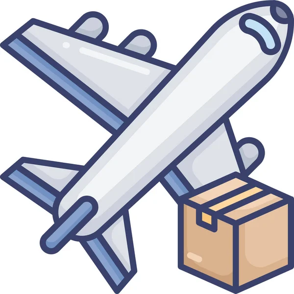 Aeroplane Airplane Box Icon — Stock Vector