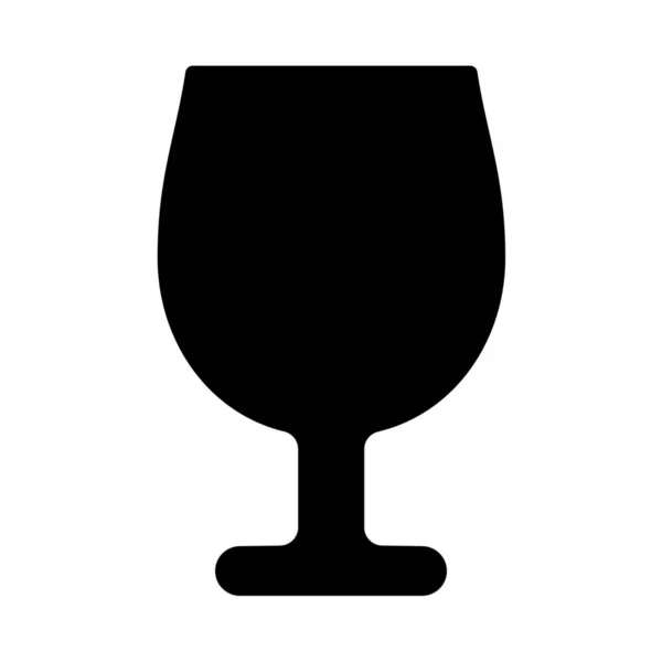 Wijnglazen Beker Solid Icon Massieve Stijl — Stockvector