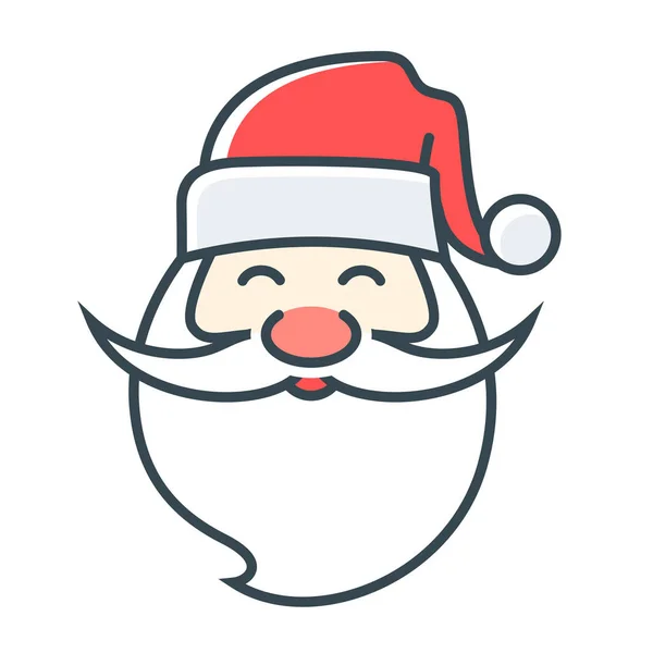 Icône Père Noël Père Noël Claus Dans Style Contour Rempli — Image vectorielle