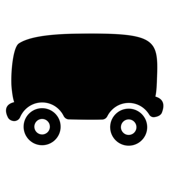 Cargo Train Wagon Icon Solid Style — Stock Vector