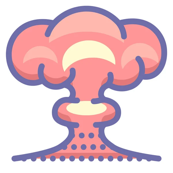 原子爆弾の原子爆弾アイコンを記入アウトラインスタイル — ストックベクタ