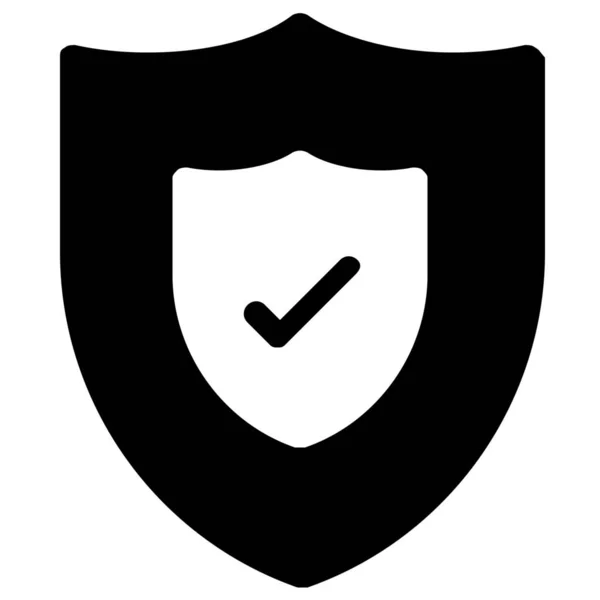 Confirme Ícone Segurança Proteção Estilo Solid — Vetor de Stock