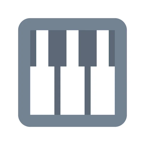 Keyboard Piano Flat Icon Flat Style — Stock Vector