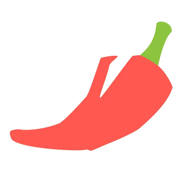 Chili Icono Pimienta Vegetal Estilo Sólido — Vector de stock