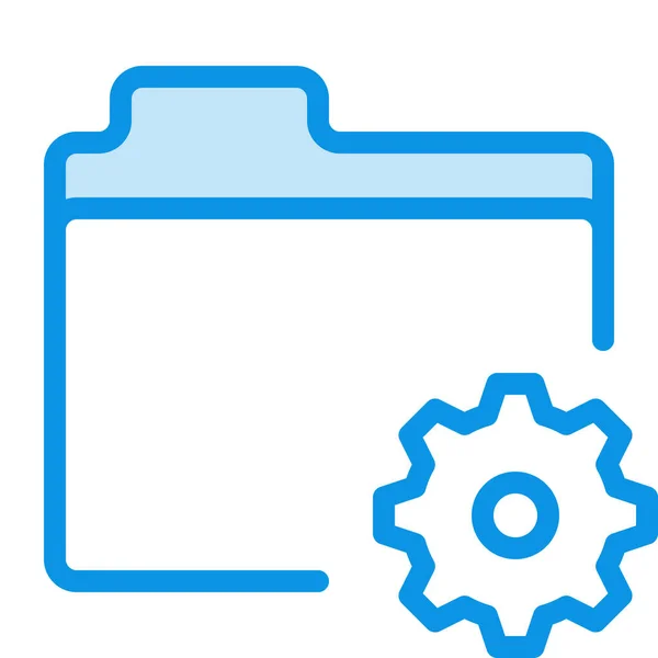 Icono Control Carpeta Archivos Estilo Esquema — Archivo Imágenes Vectoriales