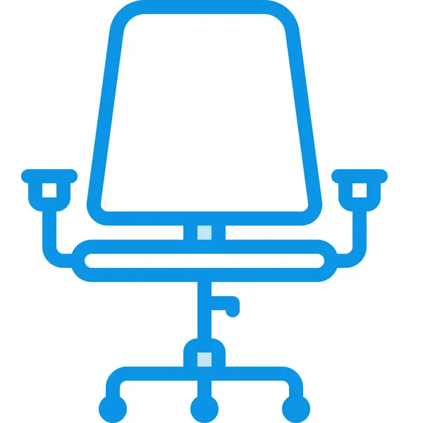 Bürostuhl Räder Symbol Outline Stil — Stockvektor