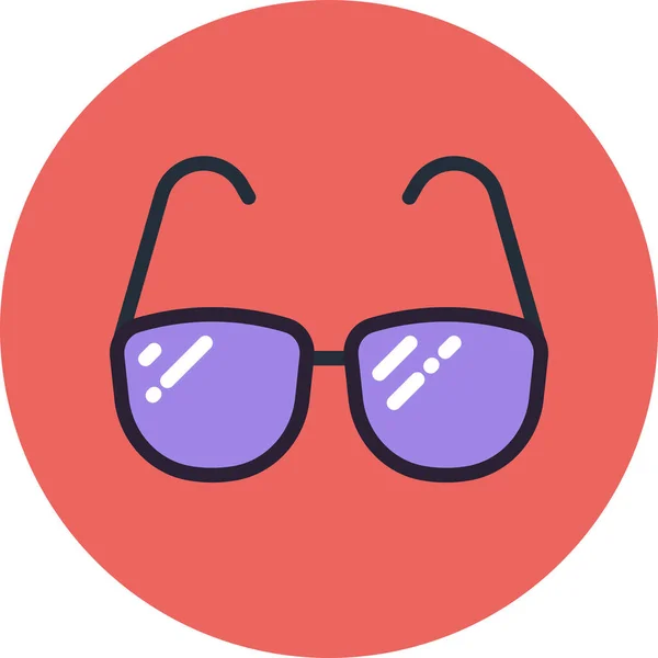 Geek Gafas Leer Icono Estilo Contorno Lleno — Archivo Imágenes Vectoriales