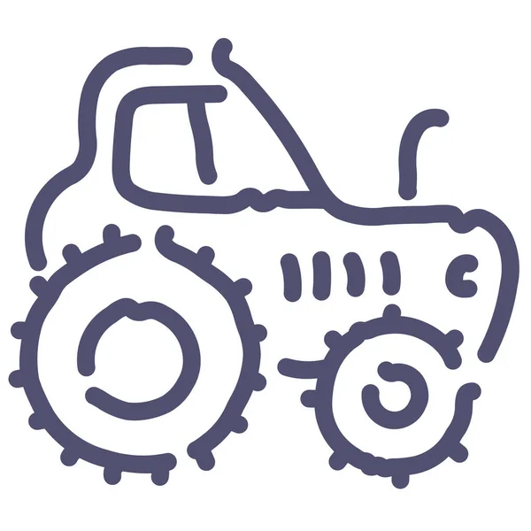 Icono Agricultor Construcción Agrimotor Estilo Esquema — Vector de stock