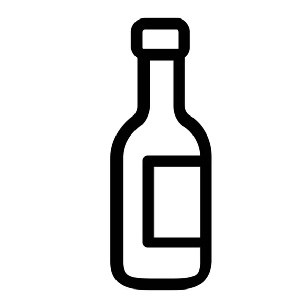 酒瓶饮料图标的轮廓风格 — 图库矢量图片