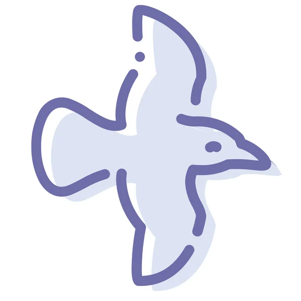 Vogel Krähen Elster Symbol Stil Ausgefüllter Umrisse — Stockvektor