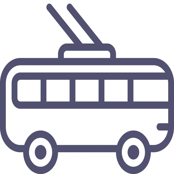 Transport Obus Umrisssymbol Umrissstil — Stockvektor