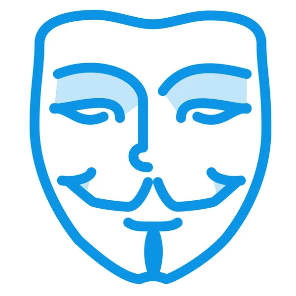 Anonieme Hacker Masker Pictogram Outline Stijl — Stockvector